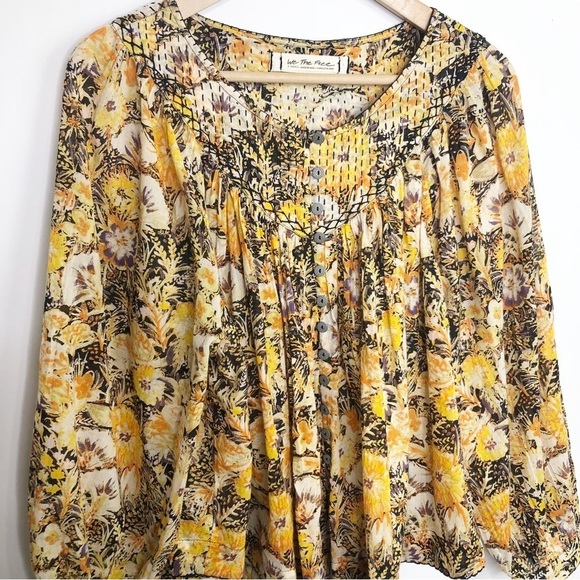 Free people Cool Meadow boho floral, printed peasant blouse - Picture 5 of 14